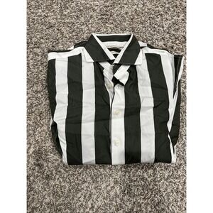 Men's Suitsupply Extra Slim Fit 14.5 Green White Stripe Button Down Shirt